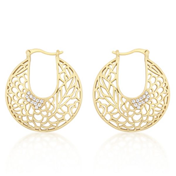 Matte Gold Floral Filigree Earrings