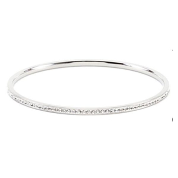 Bangle Bracelet – Silver Crystal