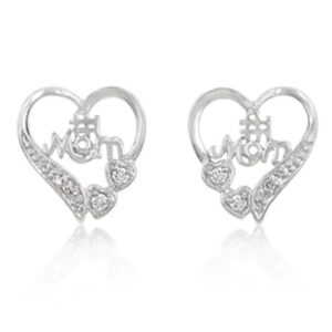 #1 Mom Heart Earrings