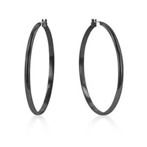 2” Black Hoop Earrings