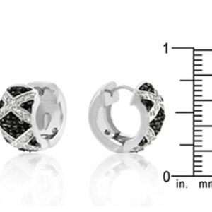 Black CZ Huggies Earrings