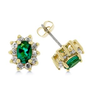 Emerald Flower Earrings