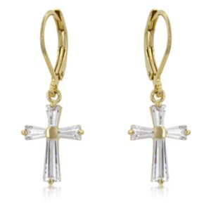 Cross Gold Tone Earrings