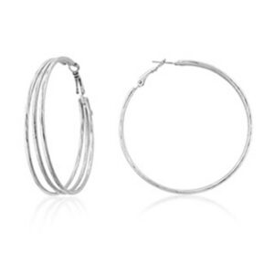 Triple Hoop Earrings (Silver)
