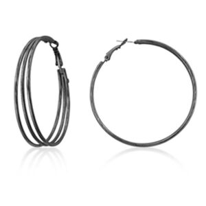 Triple Hoop Earrings (Black)