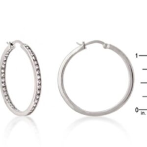 Fine CZ Sterling Hoop Earrings
