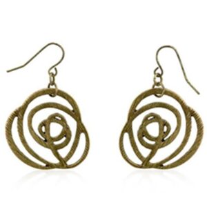 Textured Gold Floral Filigree Earrings