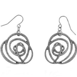 Silver Tone Textured Filigree Earrings