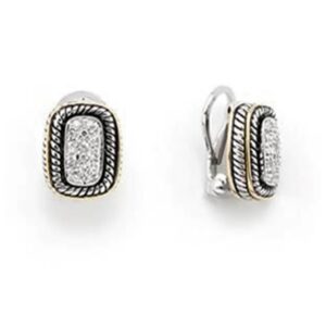 Pave CZ Cable Earrings
