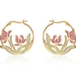 Floral Watercolor Earrings