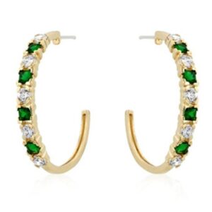 Emerald Green Hoop Earrings