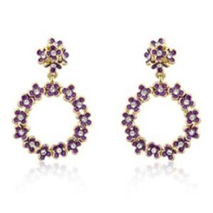Purple Floral Wreath Earrings