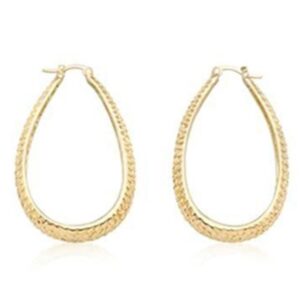 Textured Oval Hooplets Earrings