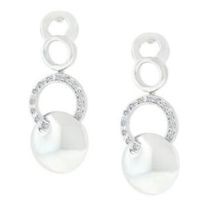 Silver Stronghold Circle Earrings