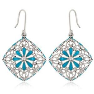 Turquoise Floral Cutout Earrings