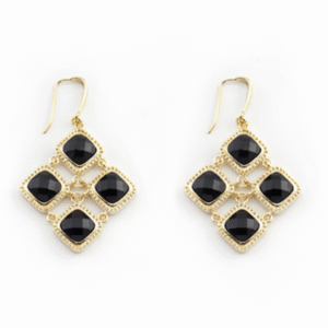 Black Crystal Dangle Earrings