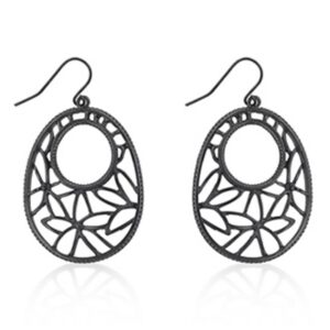 Hematite Plated Filigree Earrings