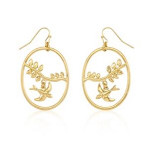 Matte Gold Overlap Dove Earrings