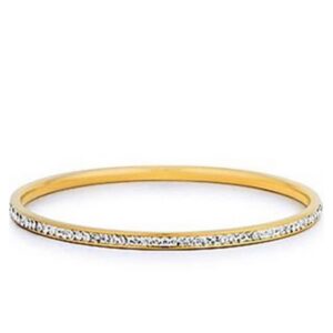 Bangle Bracelet -Gold Crystal