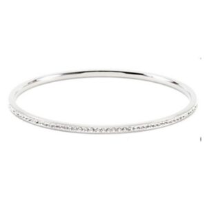 Bangle Bracelet – Silver Crystal