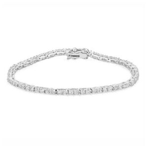 Petite Silver Tone CZ Tennis Bracelet