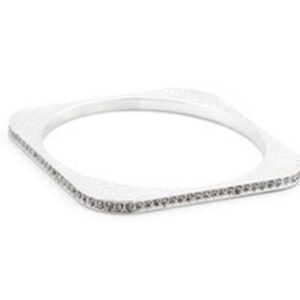 Hammered CZ Square Bangle