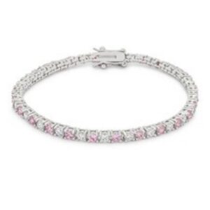 Lace Pink CZ Tennis Bracelet
