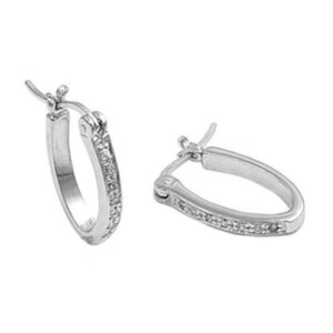 Oval Huggie Hoop Earrings