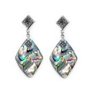 Silver Marcasite and Albalone Earrings