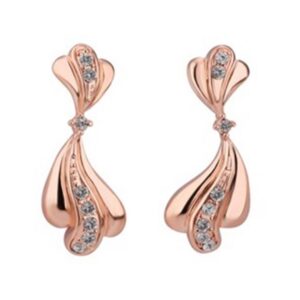 Rose Gold Dancing Flower Earrings