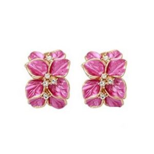 Pink Flower Earrings