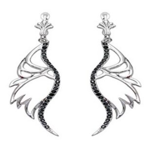 Silver Peacock Earrings