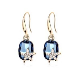 Blue Austrian Crystal Earrings