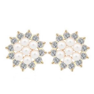 White Sunflower Earrings
