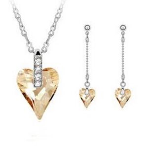 Heart Necklace and Earring Set