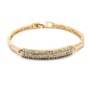 Gold and Crystal Link Bracelet