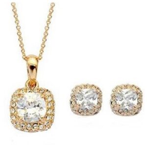 Square Necklace and Earring Set