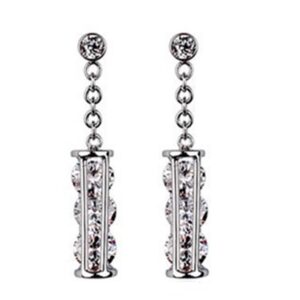 Mini Hourglass Beaded Earrings (Silver)