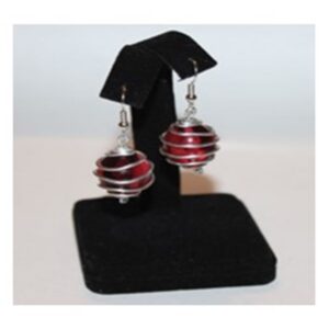 Spiral Caged Earrings (Red)