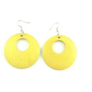 Wooden Hoop Earrings (Yellow)