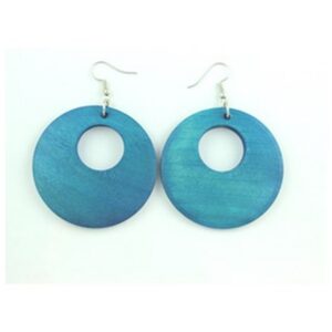 Wooden Hoop Earrings (Faded Blue Jeans)