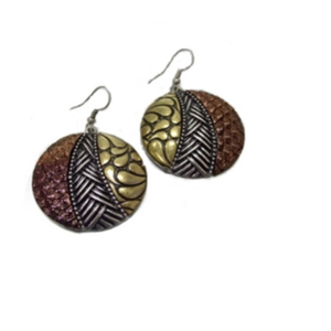 Antique Gold Multi Textured Earrings